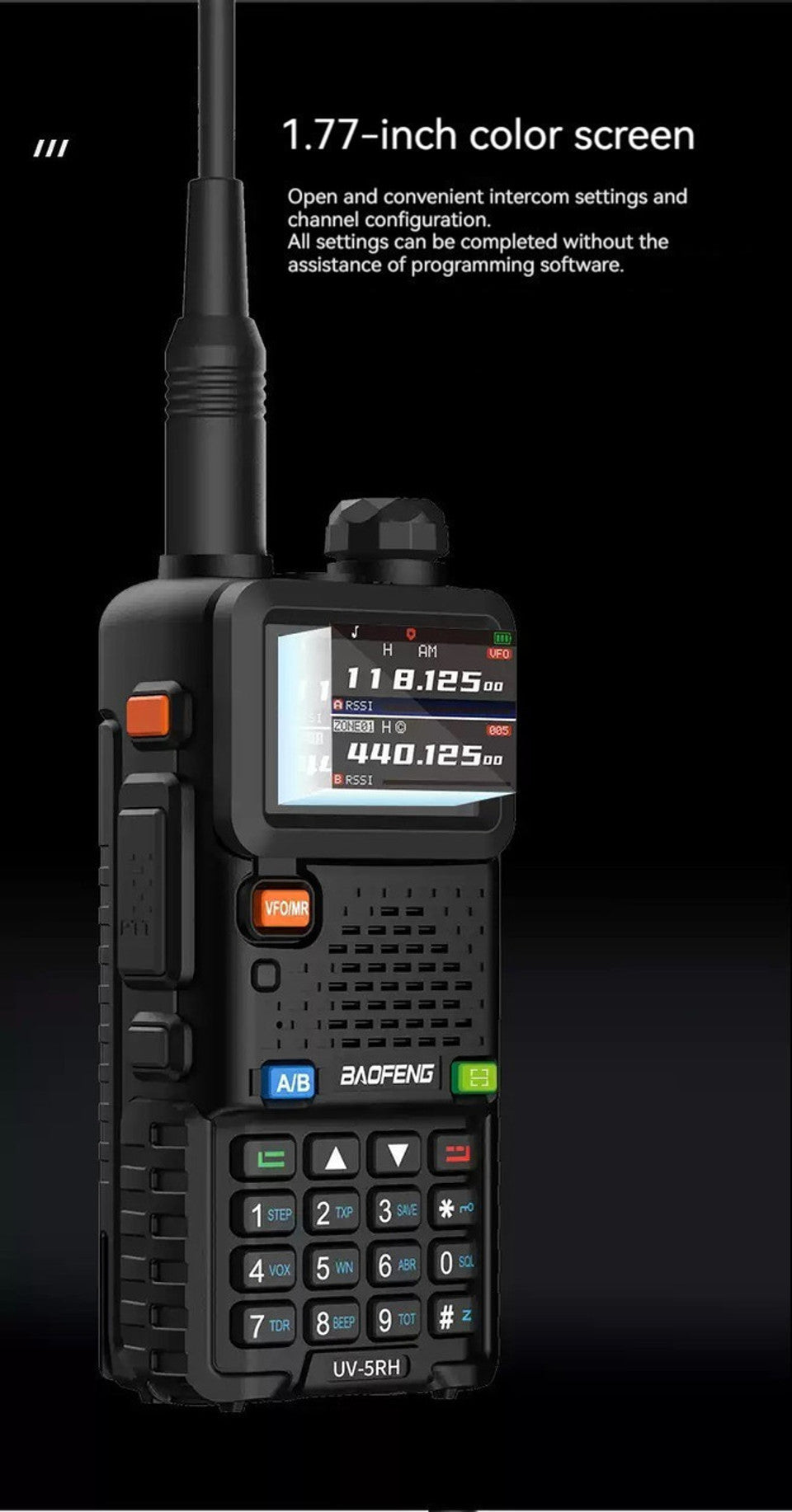 Baofeng UV 5RH PRO Waterproof Walkie Talkie UHF/VHF 1W Long Range Radio
