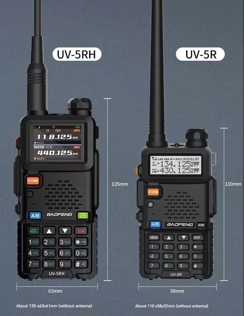 Baofeng UV 5RH PRO Waterproof Walkie Talkie UHF/VHF 1W Long Range Radio