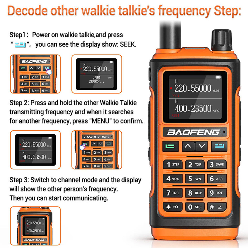 Baofeng 2023 UV-17 Pro 1800mAH 999 Channels Talkie UHF/VHF 5W Long Range Radio