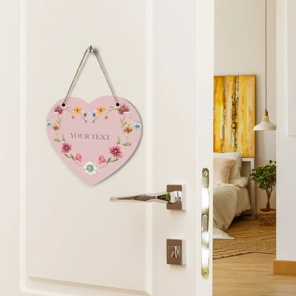 PERSONALISED WATERCOLOUR FLORAL SIGN DOORPLATE CUSTOM BEDROOM SIGN DECORATION