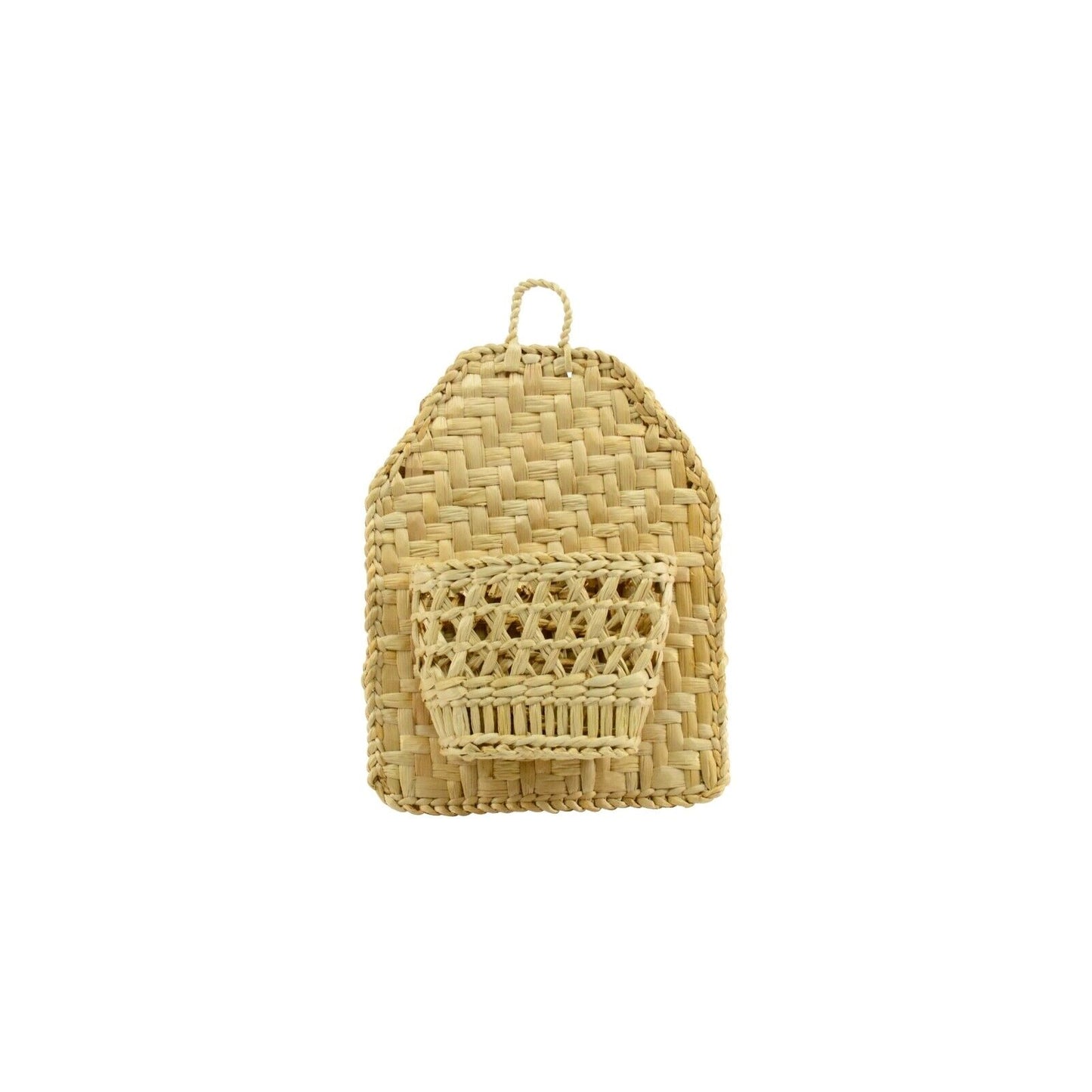 3 Tier Woven Handmade Hanging Hooks Organiser Storage Pocket Wardrobe Basket