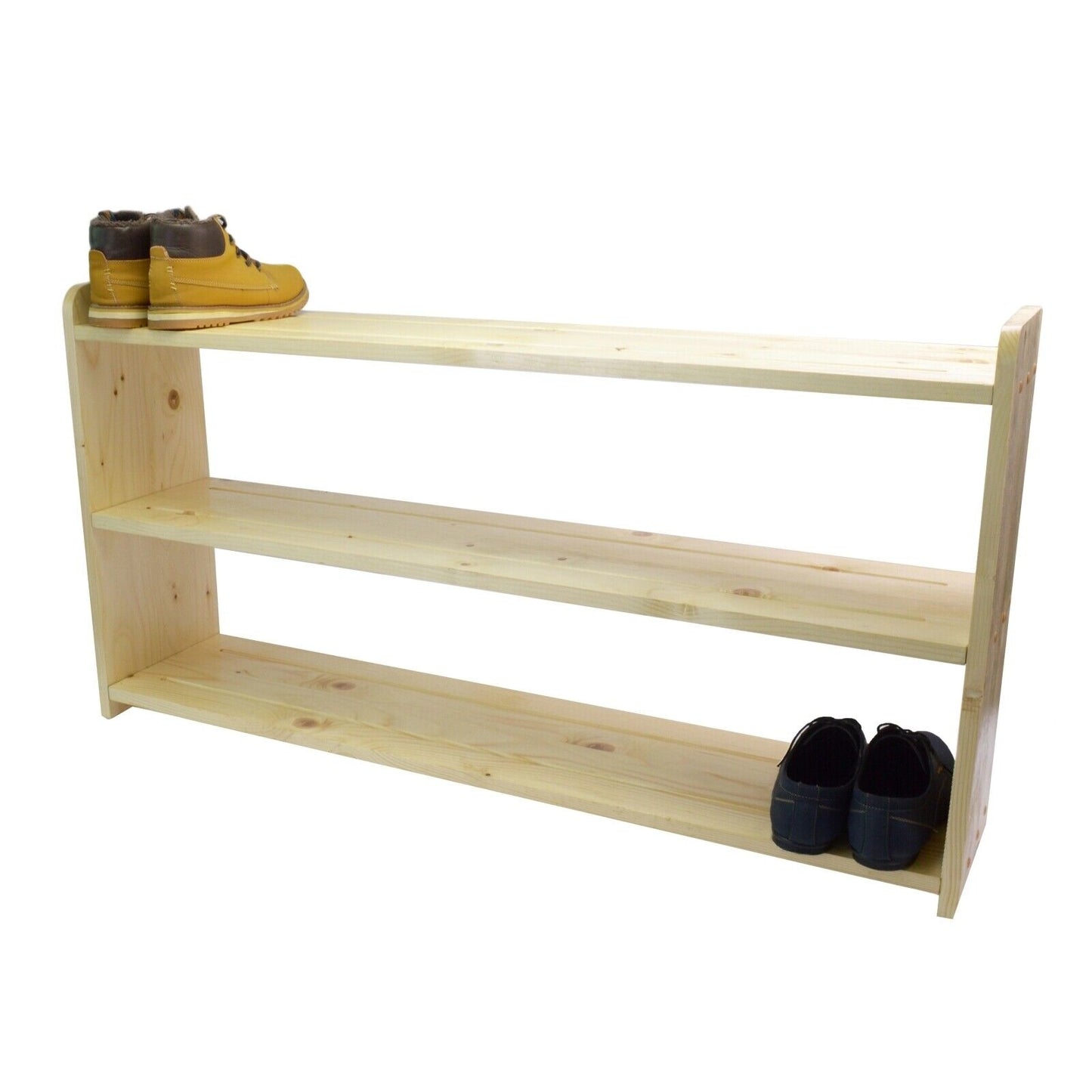 2/3 TIERS Handmade Shoe Rack Footwear Organiser Wooden Storage Shelves Stand UK
