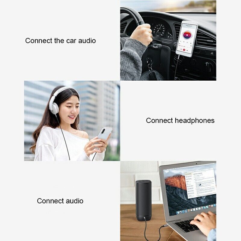 Audio AUX Cable Braided 35mm Jack Wire Stereo for iPhone iPod Headphone CAR UK