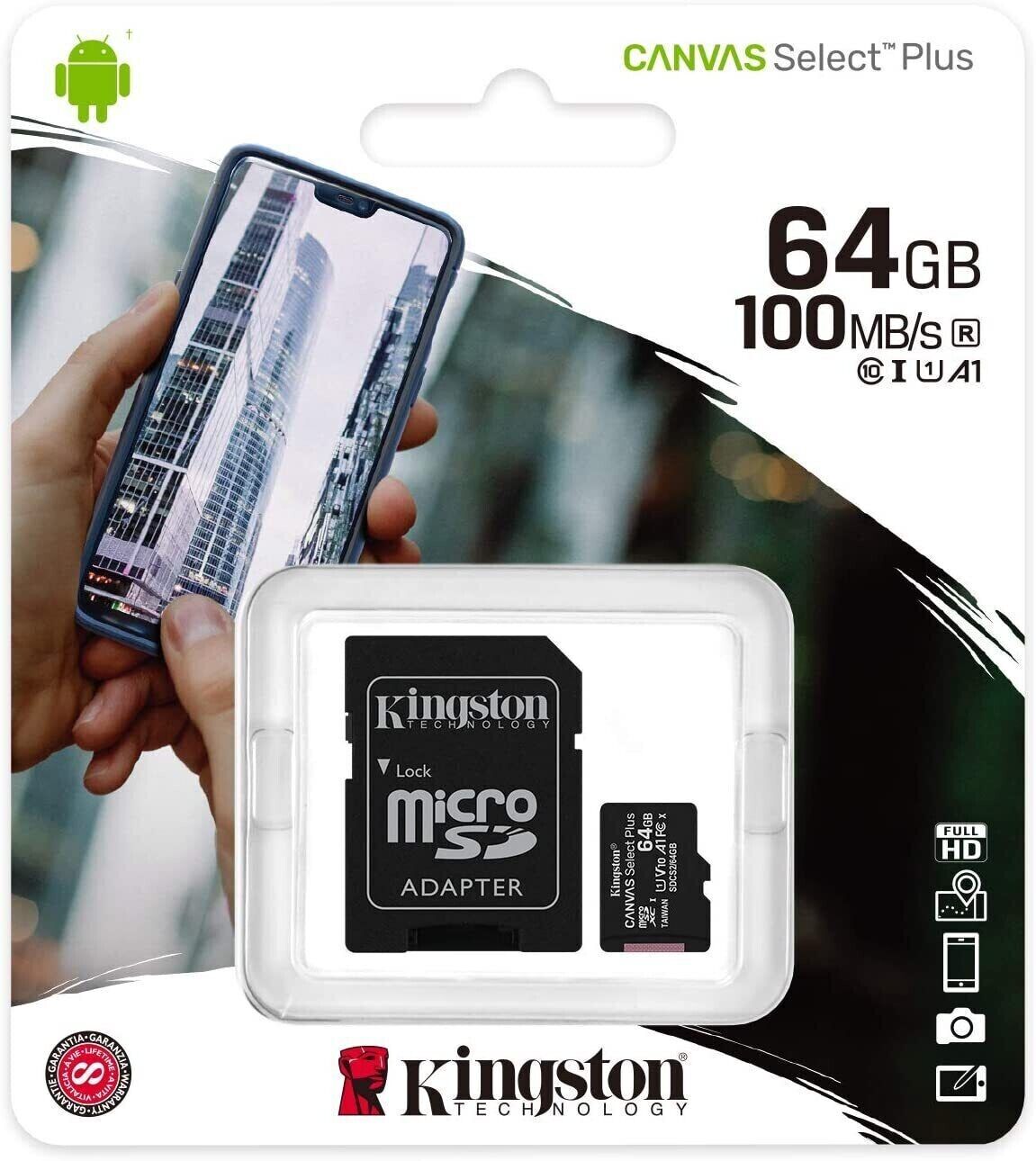 Kingston Micro SD Card 32GB 64GB 128GB 256 Class 10 SDXC Phone Memory & Adapter
