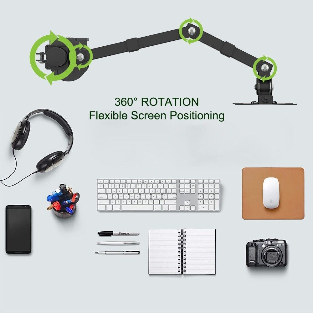 TV Stand Bracket DeskTop Monitor Table Moveable Rotatable For 13-27 inch TV