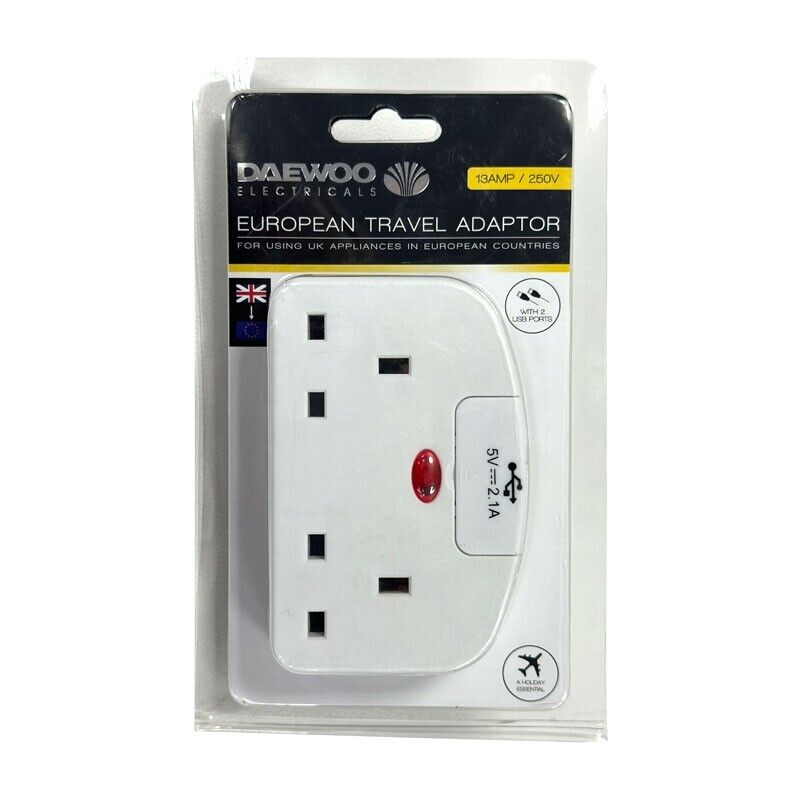 UK To EU Euro Europe European Travel Adaptor Plugs 2 Pin Adapter *CE Approved*