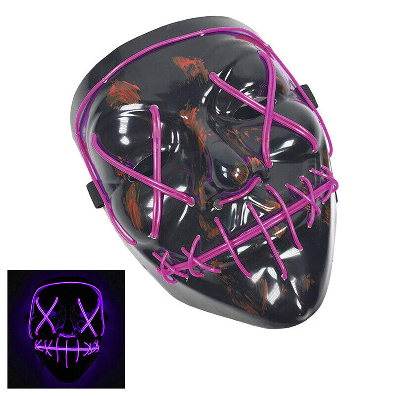 Light Up Purge Horror Full Mask Led Mask Halloween Fancy Dress Scary Costume