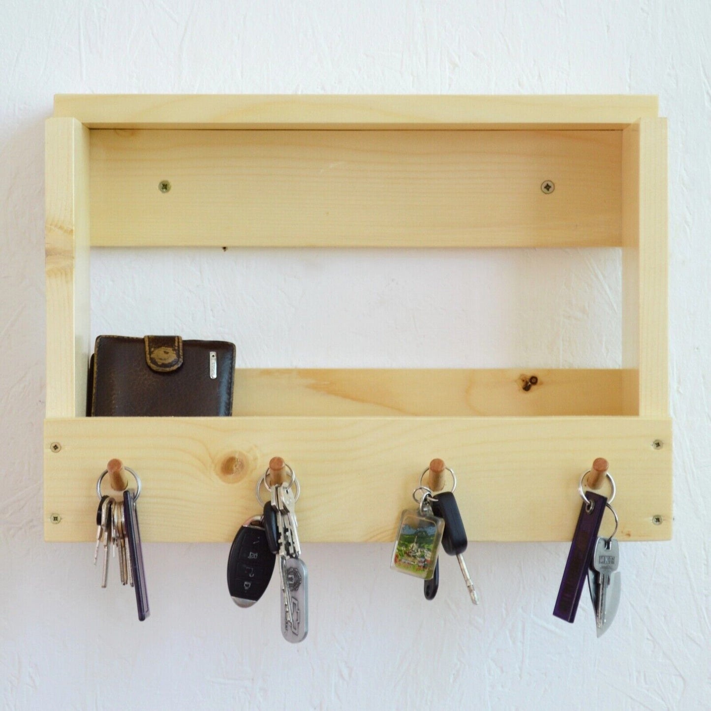 Handmade Wooden Wall Mounted Key Holder Letter Holder Unique Hanger Hooks Rack