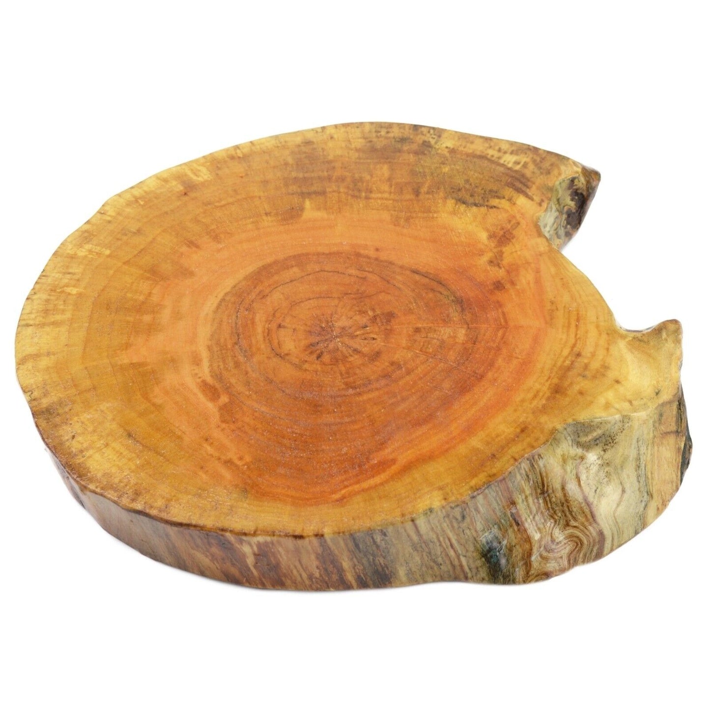 Rustic Tree Trunk Board Wooden Bark Serving Platter Cutting Round Centrepiece