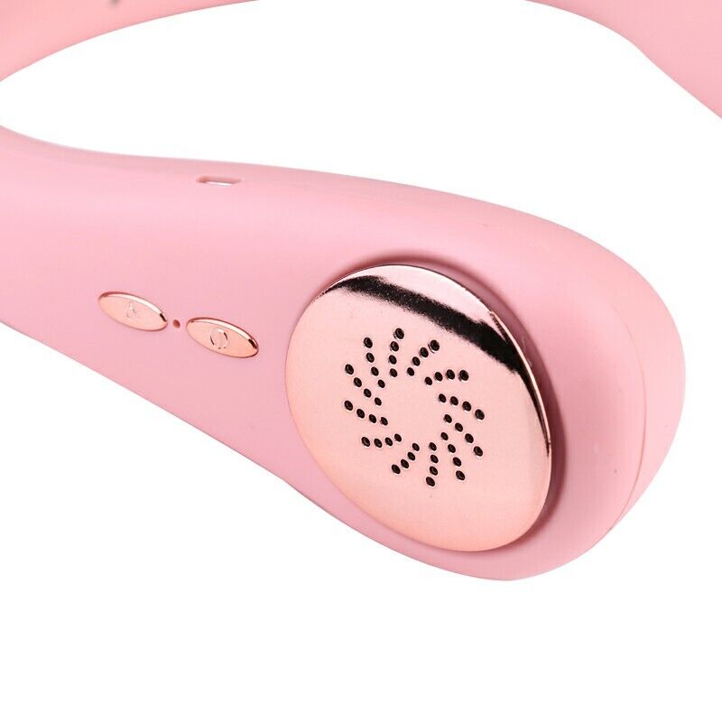 Portable Mini Neck Fan Hanging USB Rechargeable Air Cooler Leafless Fan 2400mah