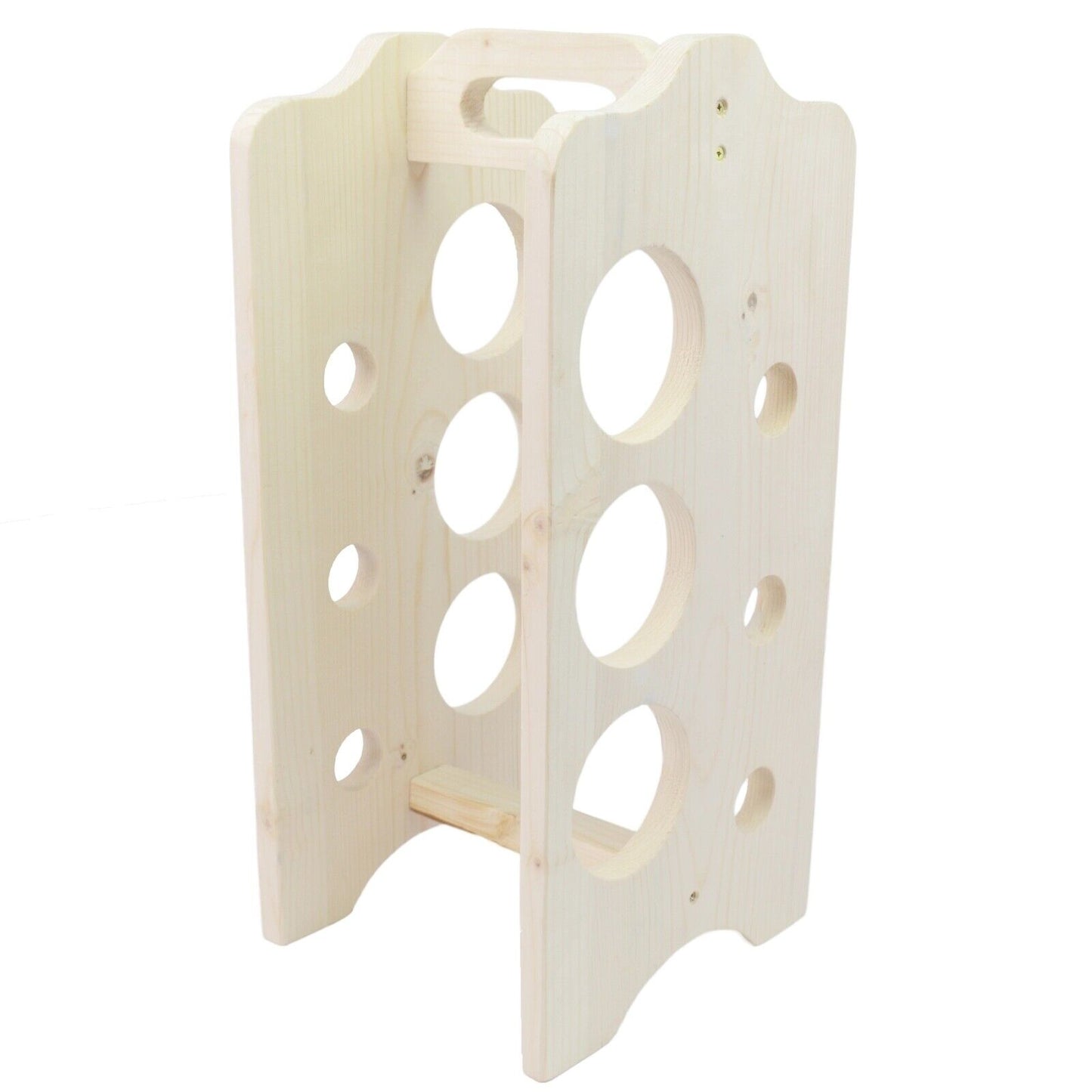 Unique Tilted Freestanding Upcycled Wooden Wine Rack Handmade Natural Wood