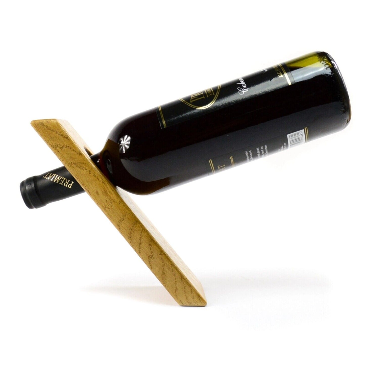 Wooden Balancing Wine Bottle Holder Centerpiece floating Wine Display Unique