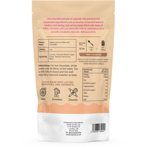 Natural Healthy Range of Powdered Latte Blends Superfood Dairy Free (100g)