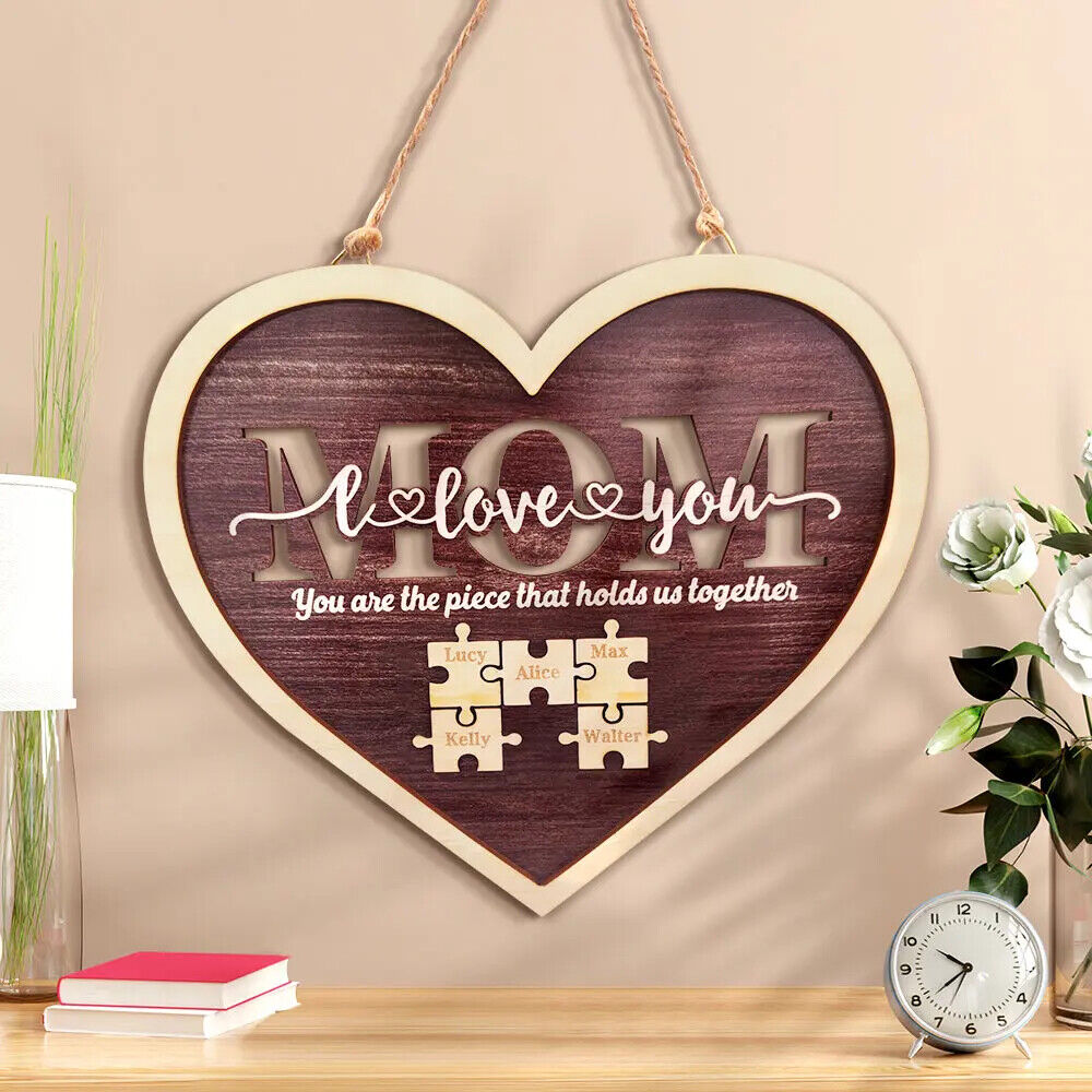 Personalised Hanging Puzzle Name Mum You Are the Piece that Holds Us Together