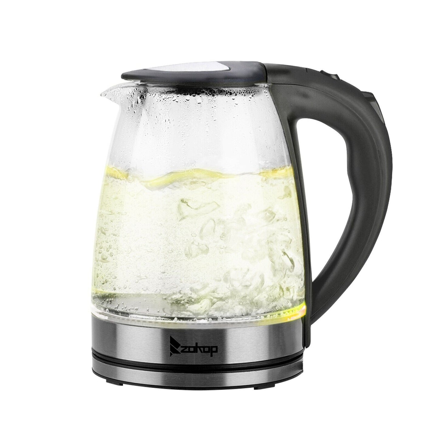 Electric Kettle 220V 2000W 1.8L LED Illuminate 360 Cordless Glass Kettle UK Plug