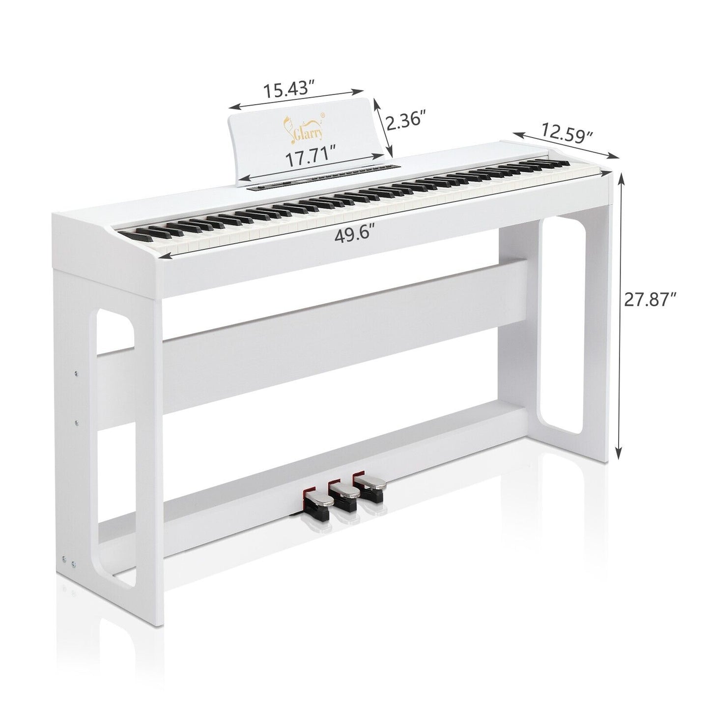 Glarry GDP-104 88 Key Full Weighted Keyboards Digital Piano with Stand Xmas Gift