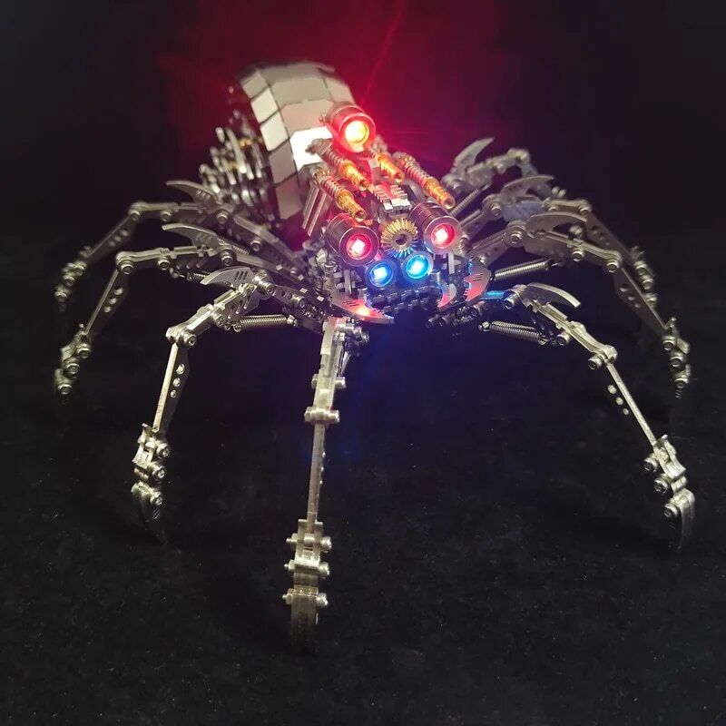 3D Metal Model Kits Spider Light Up Adult Punk Steampunk Mechanical Building Kit