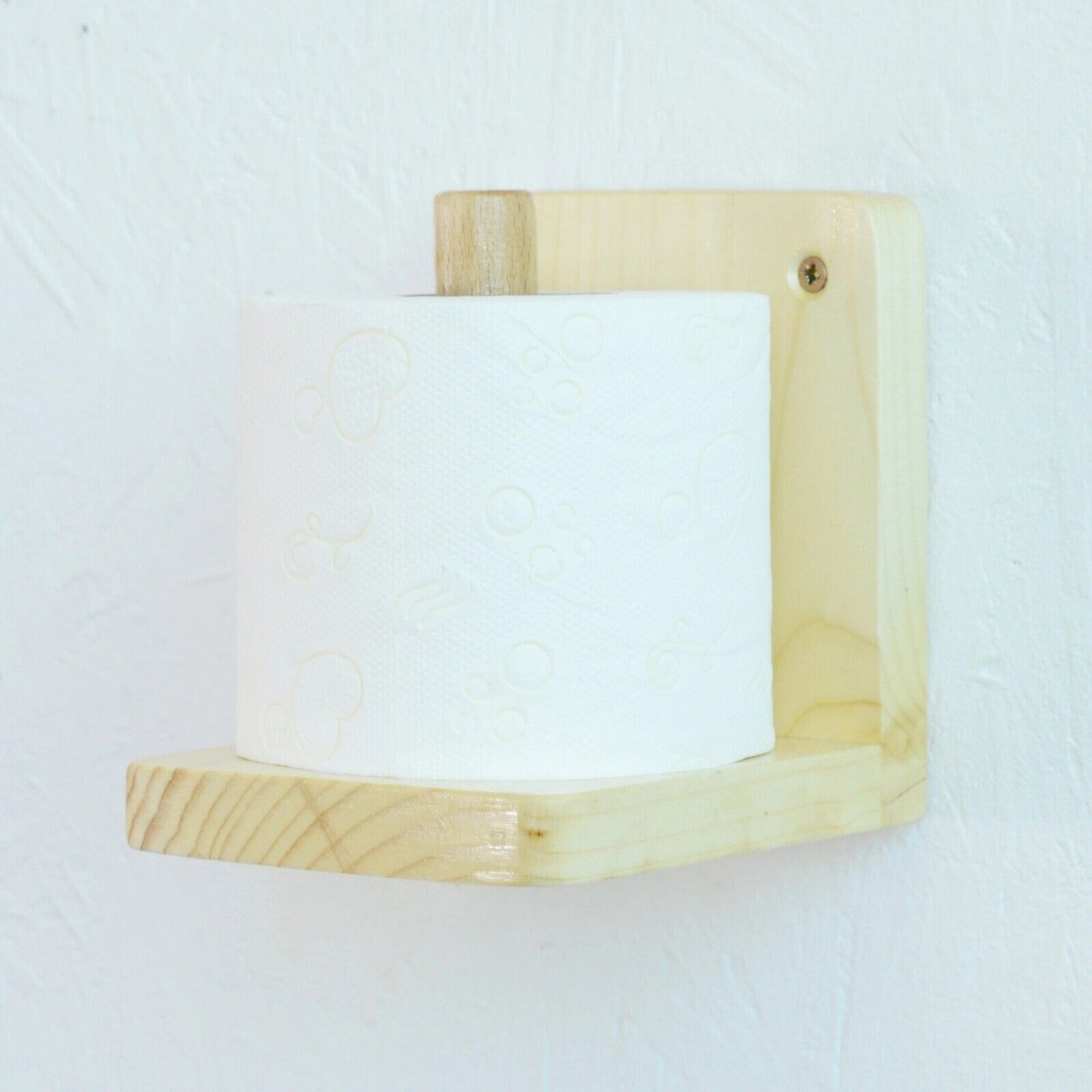 Wooden Toilet Loo Roll Holder Tissue Storage Wall Mounted Unique Accessory