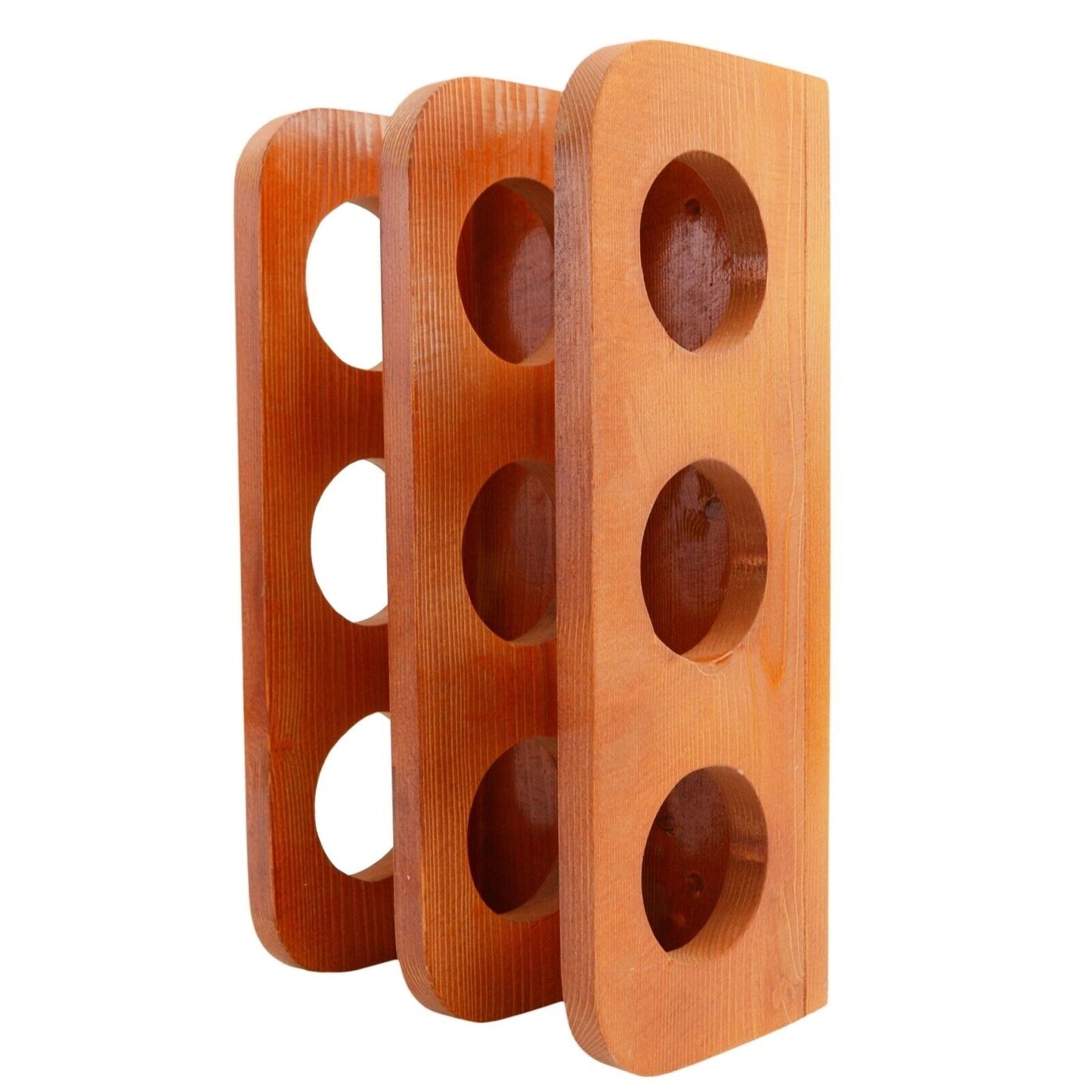 Wooden Wine Rack 6 Bottle Storage Crate Holder Store Cabinet Natural Lacquer