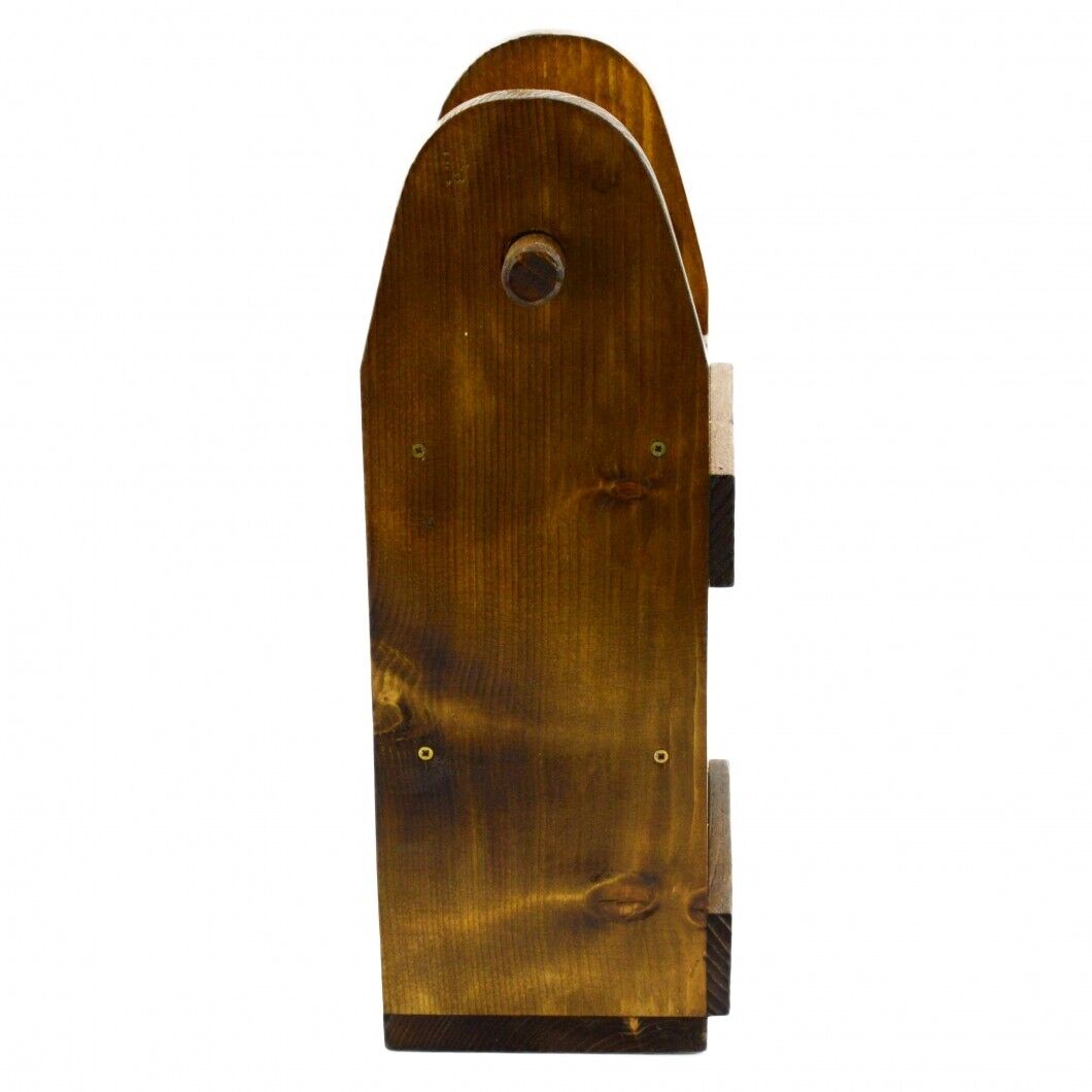 Wooden Toilet Paper Roll Holder Bathroom Storage Shelf Natural Wood Wall Mounted