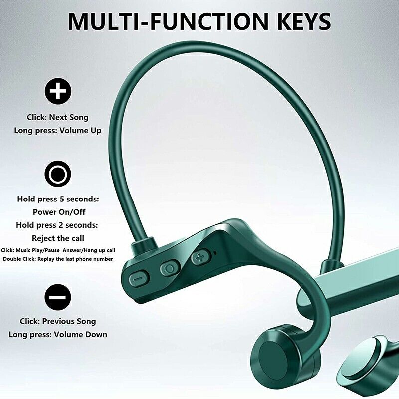 Conduction Earphones Wireless Bluetooth Headset Sport Waterproof Headphones