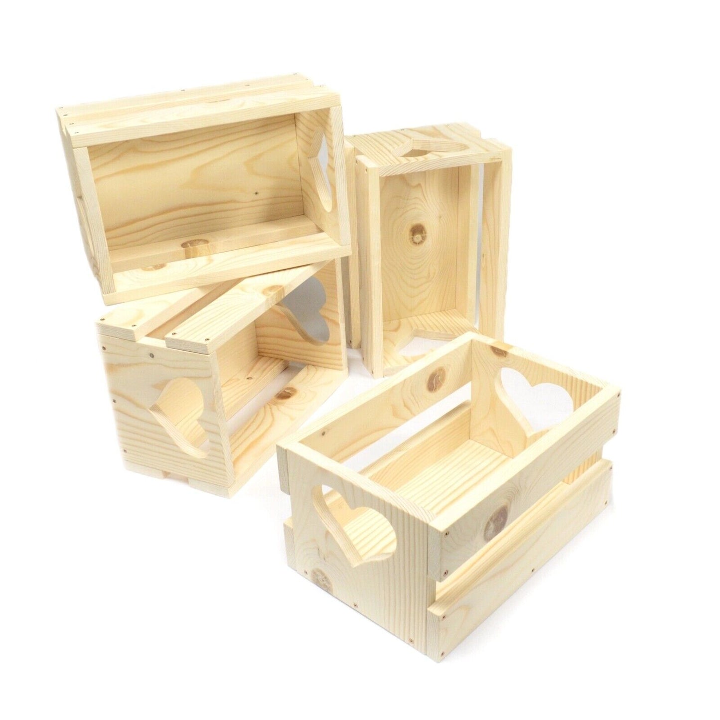 Heart Shaped Box Wooden Fruit Wine Storage Crate Unique Home Decor Organiser