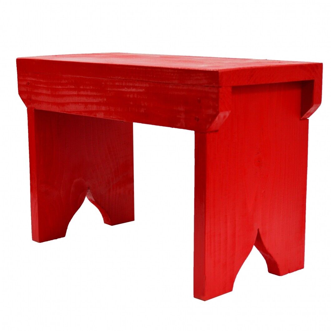 Natural Wooden Step Stool Rustic Shabby Chic Rectangle Seat Multiple Scandinavia