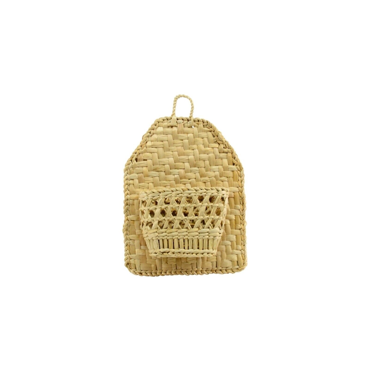3 Tier Woven Handmade Hanging Hooks Organiser Storage Pocket Wardrobe Basket
