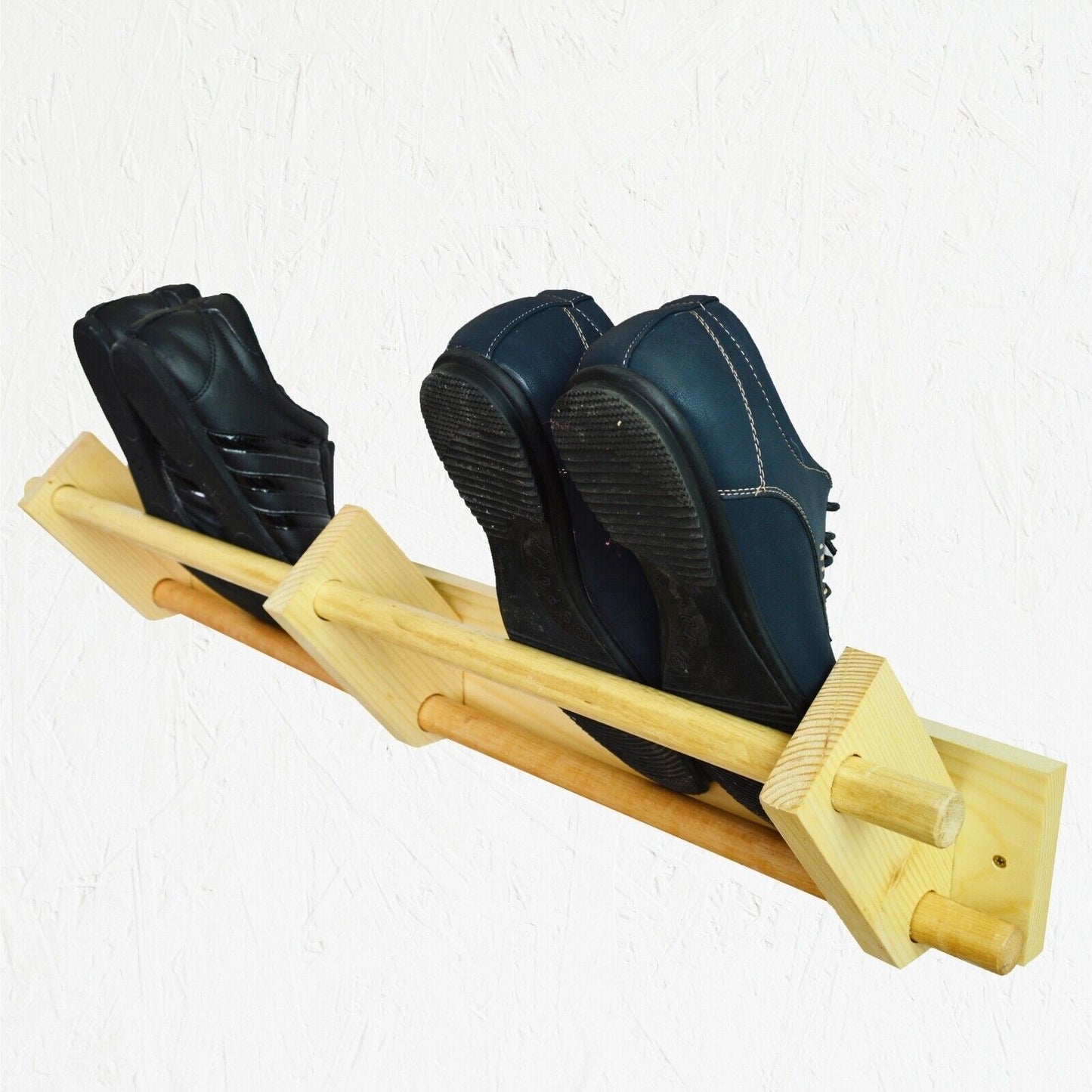 Large Wooden Towel Rail Wall mounted Shoe Rack Bathroom Multipurpose Holder