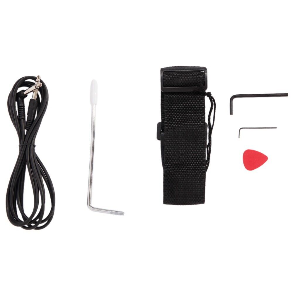 Glarry Flame 24-Frets Electric Guitar Full Set with Bag Pick Strap Tool Black