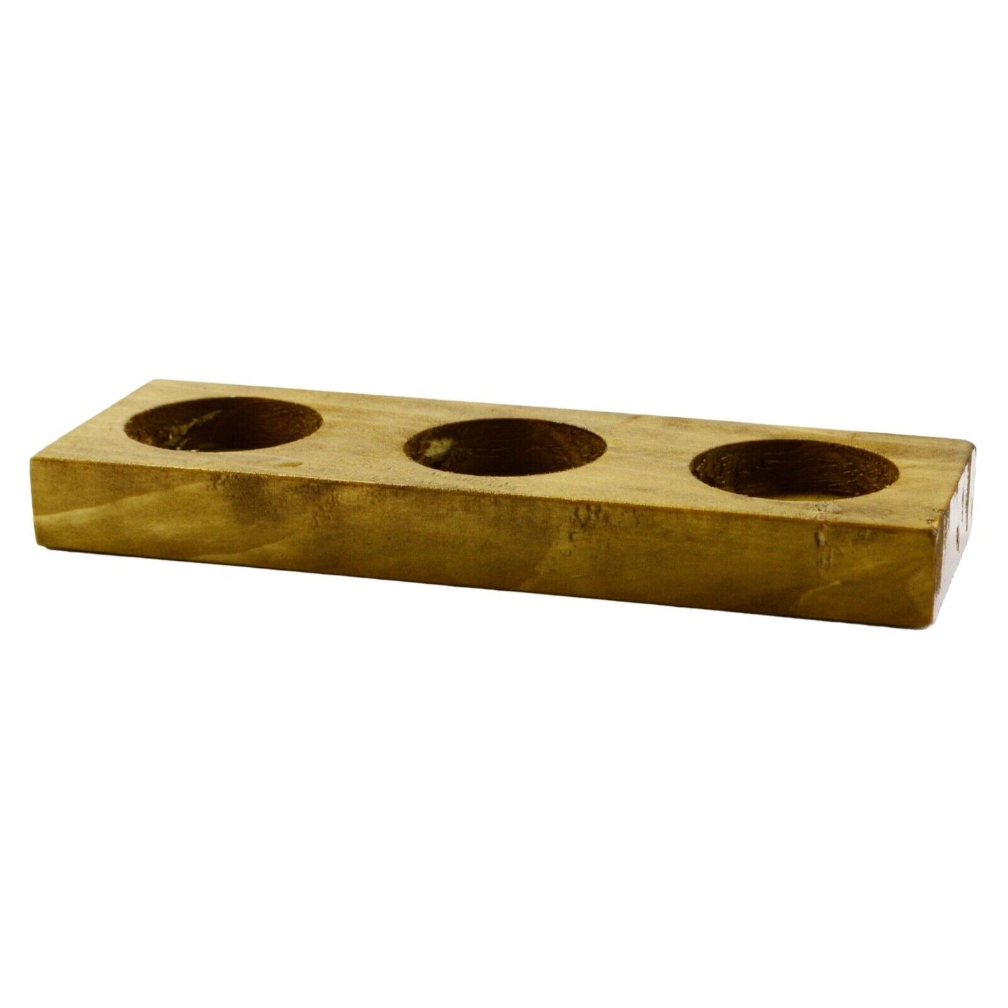 Candle Holder Holds 3 Wooden Tray, Tealight Vintage Candlestick Handmade UK