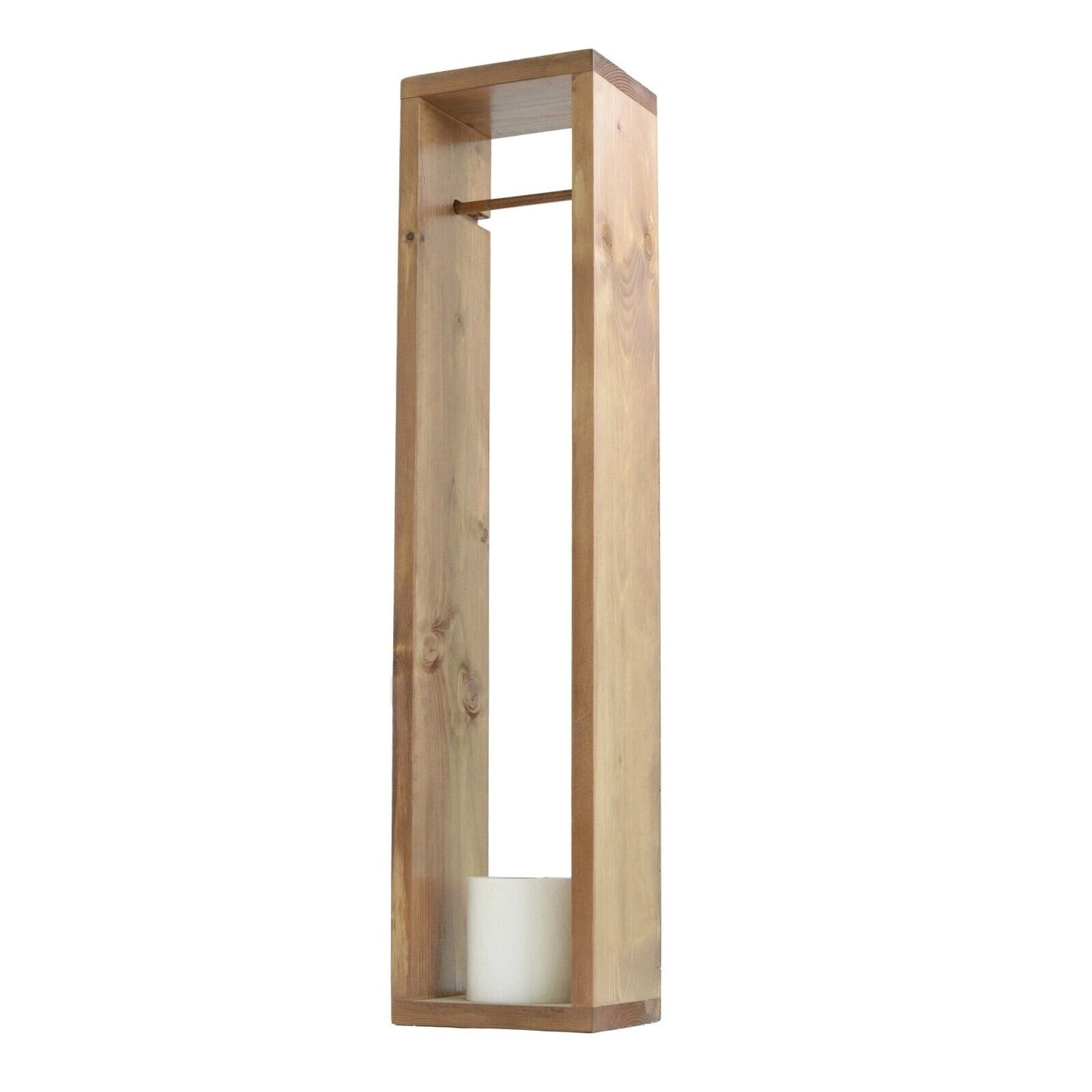 Wooden Handmade Free Standing Toilet Paper Roll Tower Bathroom Storage