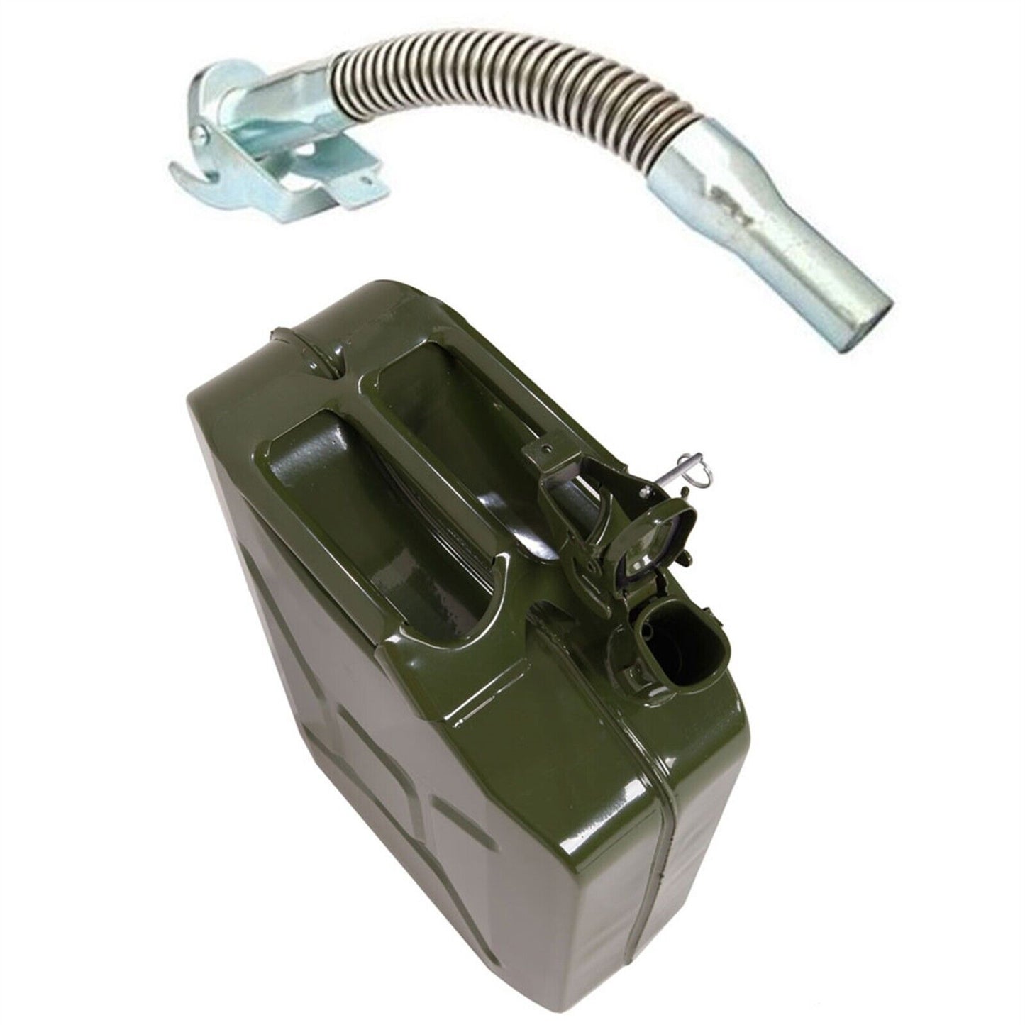 20L Metal Jerry Can Green Car Storage Fuel Petrol Diesel Container & Flexi Spout