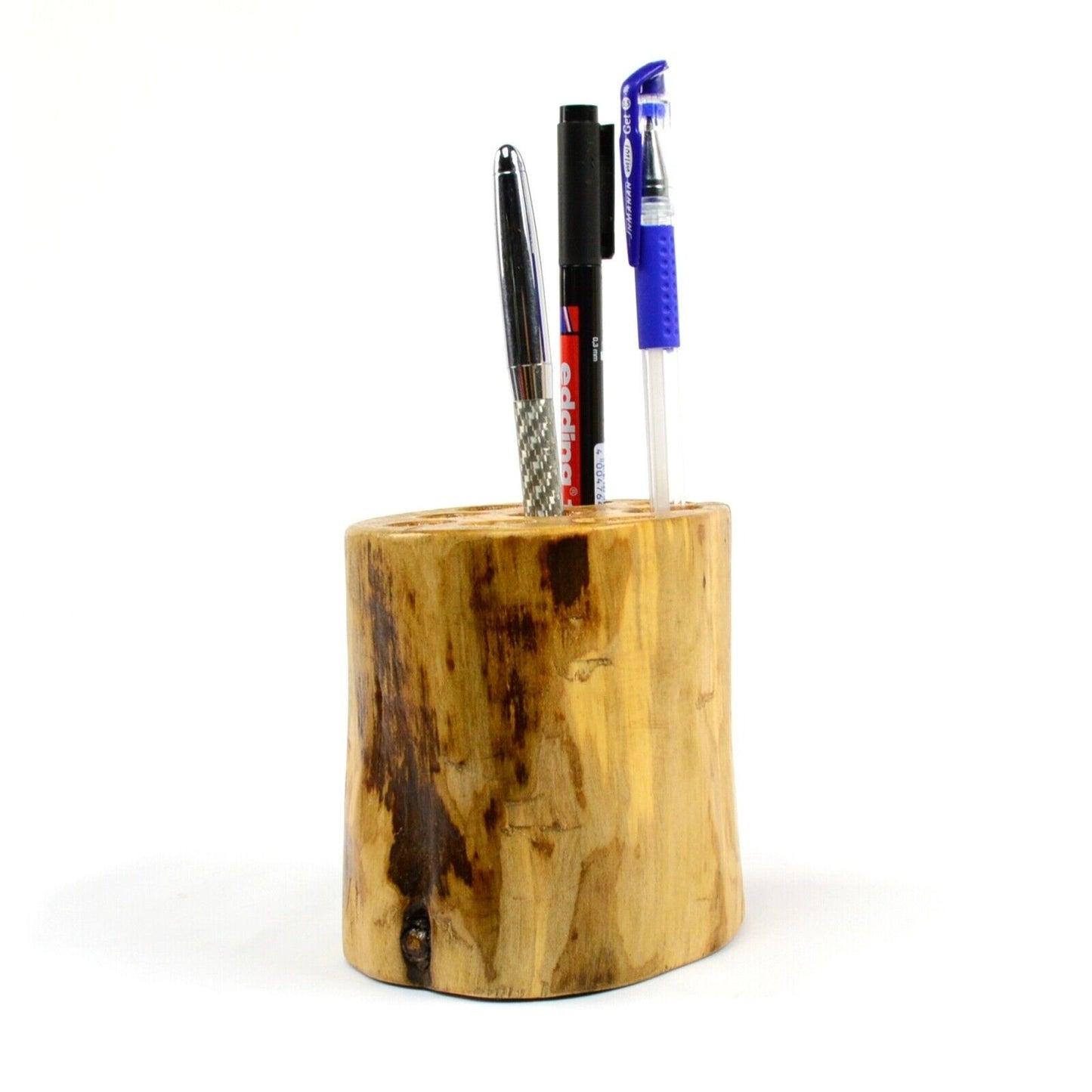 Unique Pen Holder Desk Tidy Organizer Pencil Pot Makeup Brush Storage Wood Log