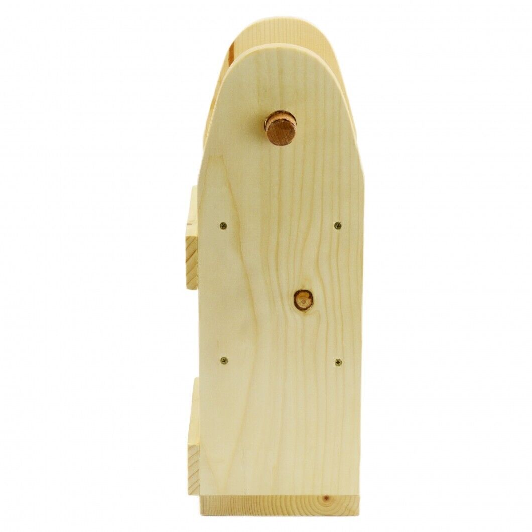 Wooden Toilet Paper Roll Holder Bathroom Storage Shelf Natural Wood Wall Mounted