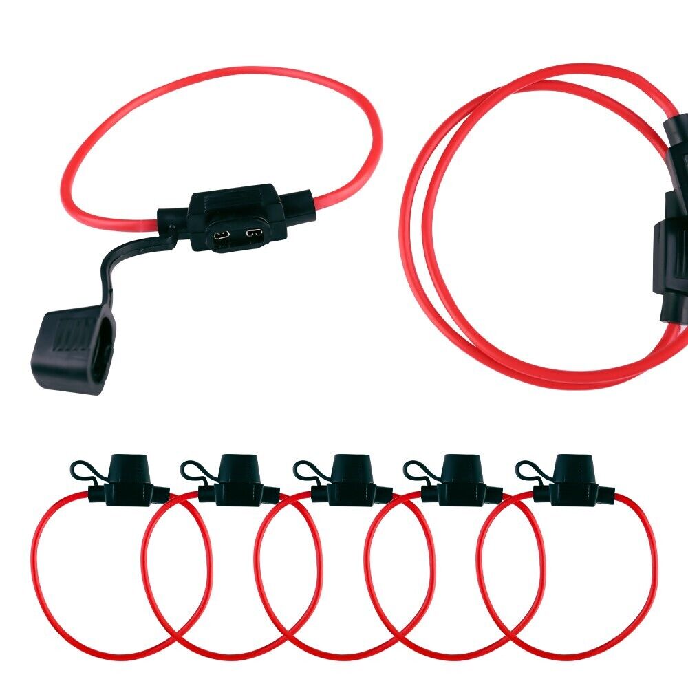 5 Pcs Inline Fuse Holder to Accept 12V 30A Mini Blade Fuses Splash Proof Car Van