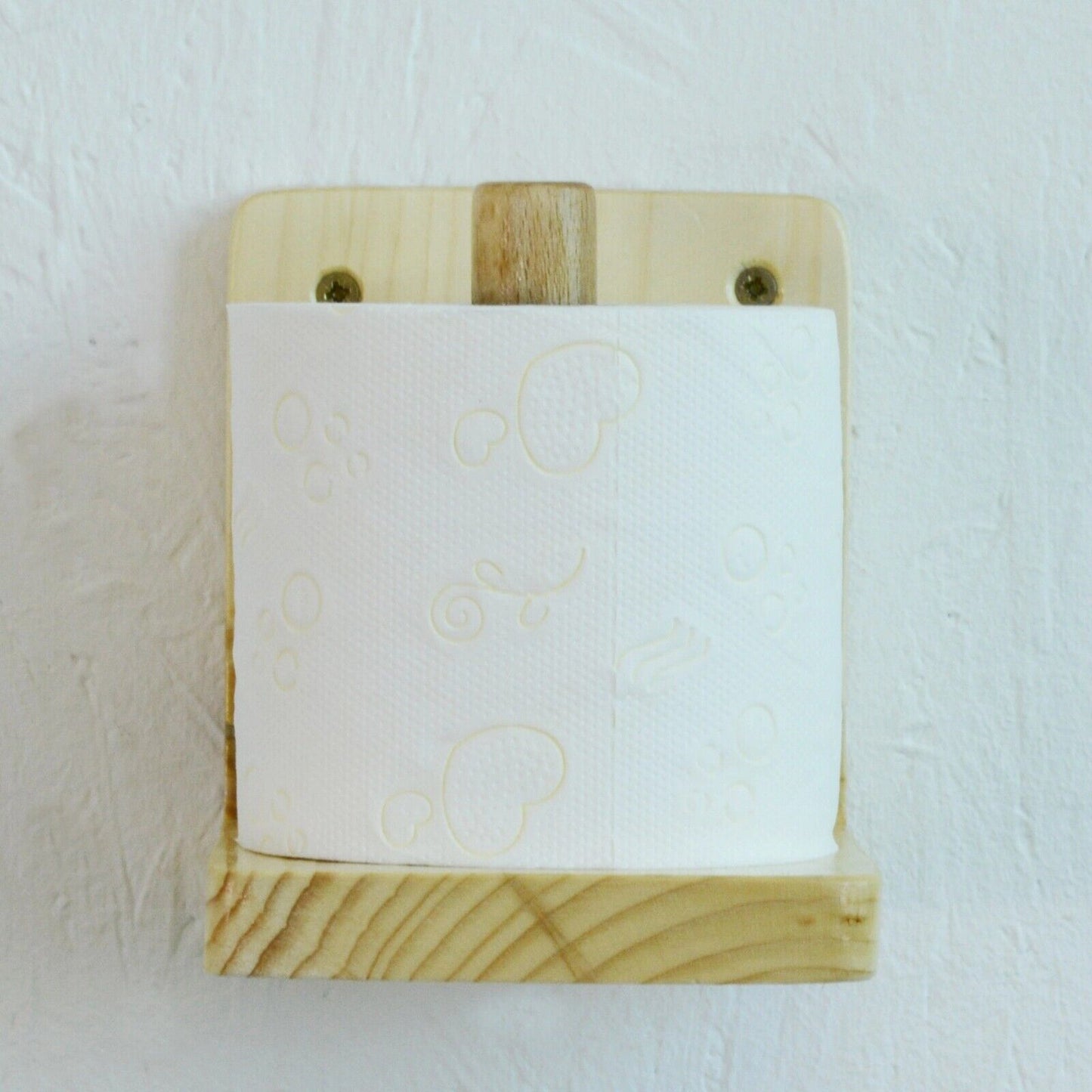 Wooden Toilet Loo Roll Holder Tissue Storage Wall Mounted Unique Accessory
