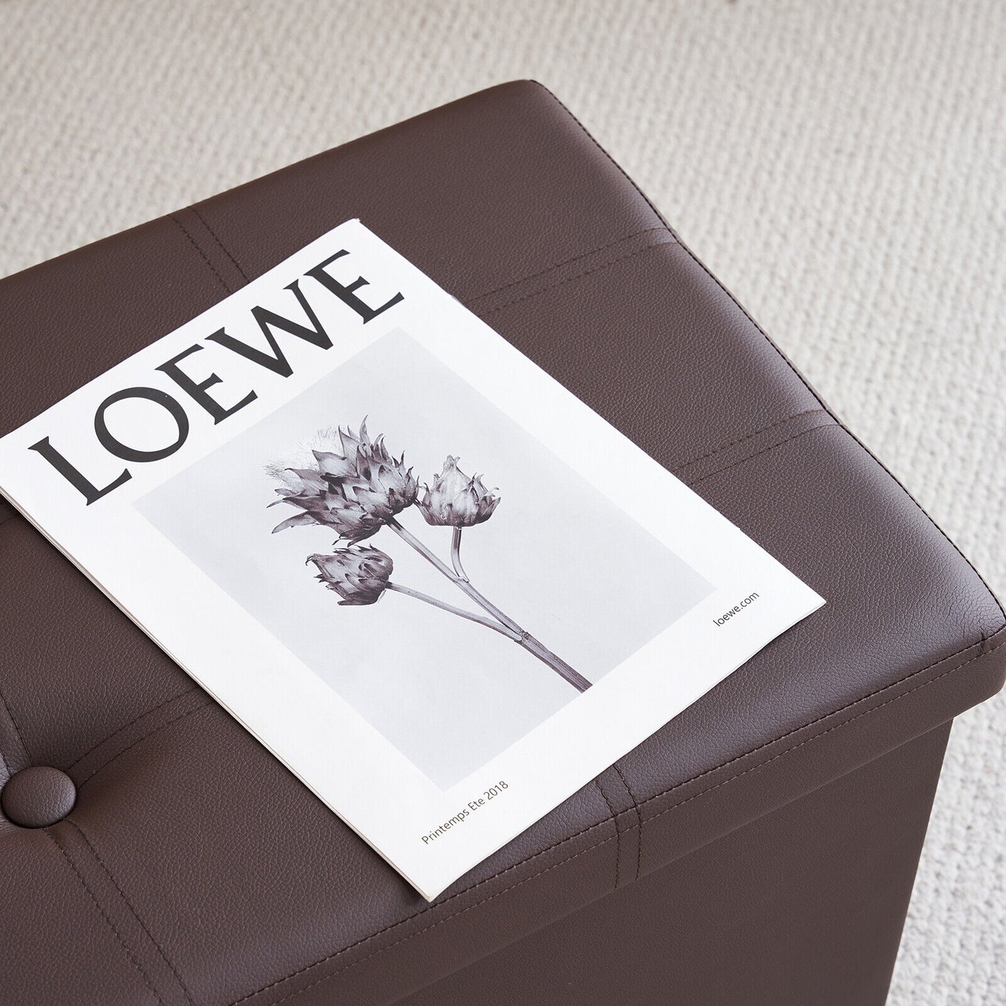 Folding Ottoman Storage Box Pouffe Seat Stool Home Chair Foot stool Bench LINEN