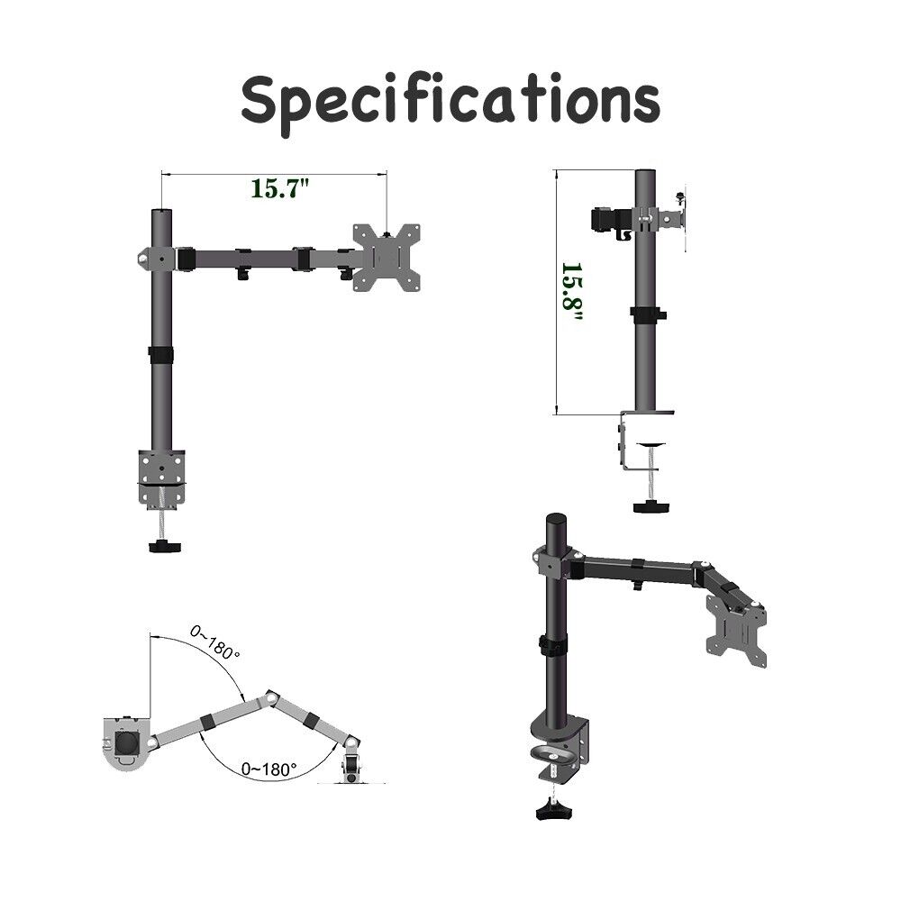 TV Stand Bracket DeskTop Monitor Table Moveable Rotatable For 13-27 inch TV