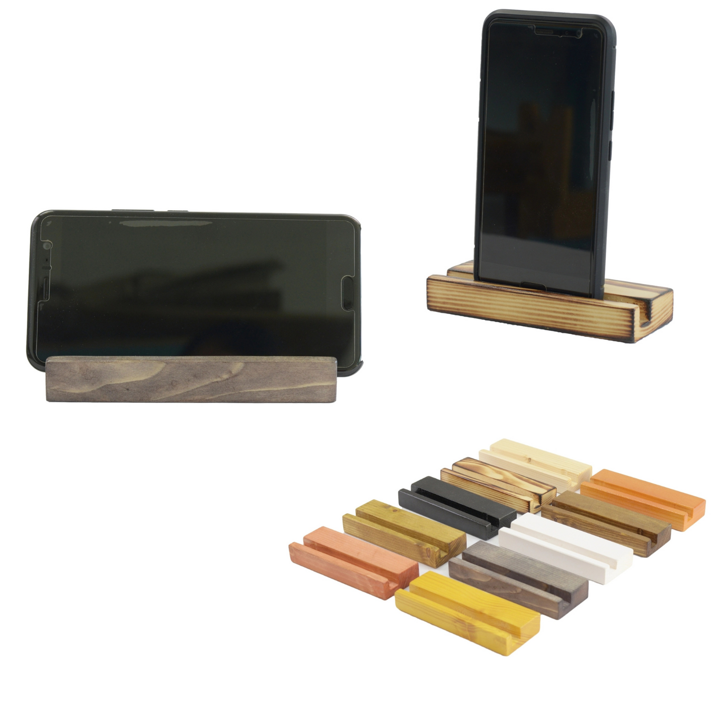 Universal Lazy Desk Stand Mobile Phone Tablet Holder Portable Natural Wooden