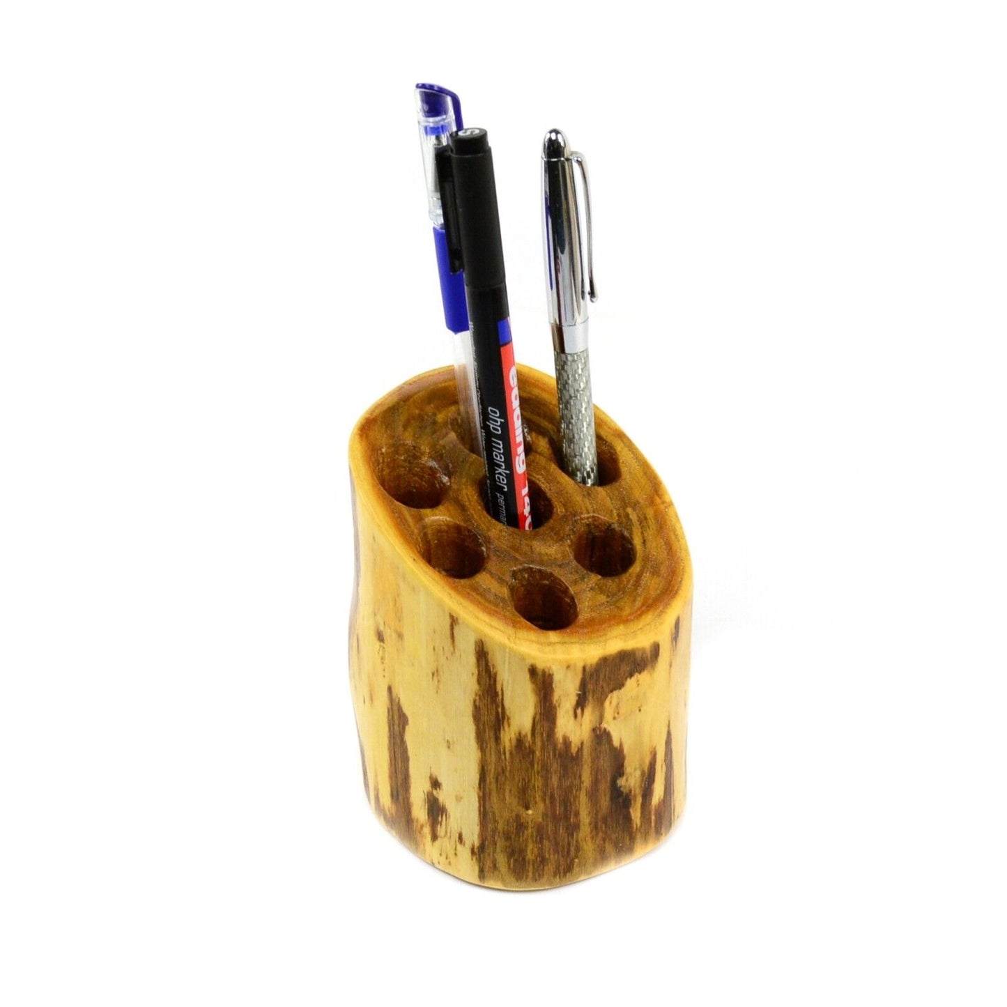 Unique Pen Holder Desk Tidy Organizer Pencil Pot Makeup Brush Storage Wood Log
