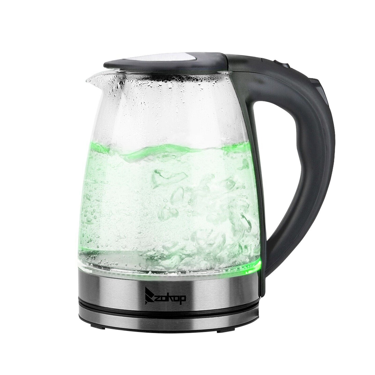 Electric Kettle 220V 2000W 1.8L LED Illuminate 360 Cordless Glass Kettle UK Plug