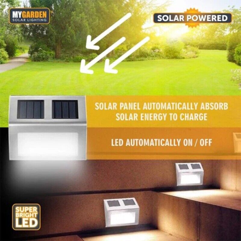 2Pack Solar Wall Lights Super Bright Fence Light OutdoorGarden Garage Front Door