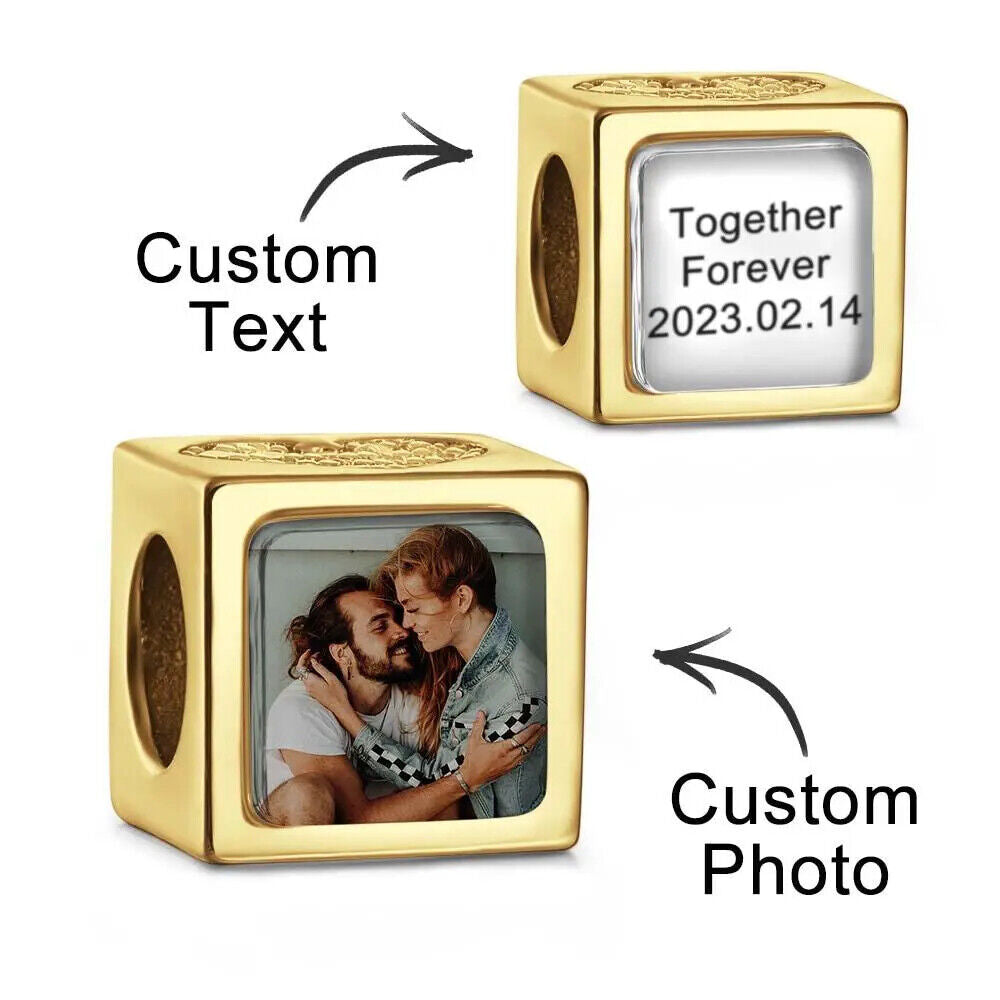 Personalised Charm Photo Heart Engraved, Christmas, Baby, Birthday, Women Gift