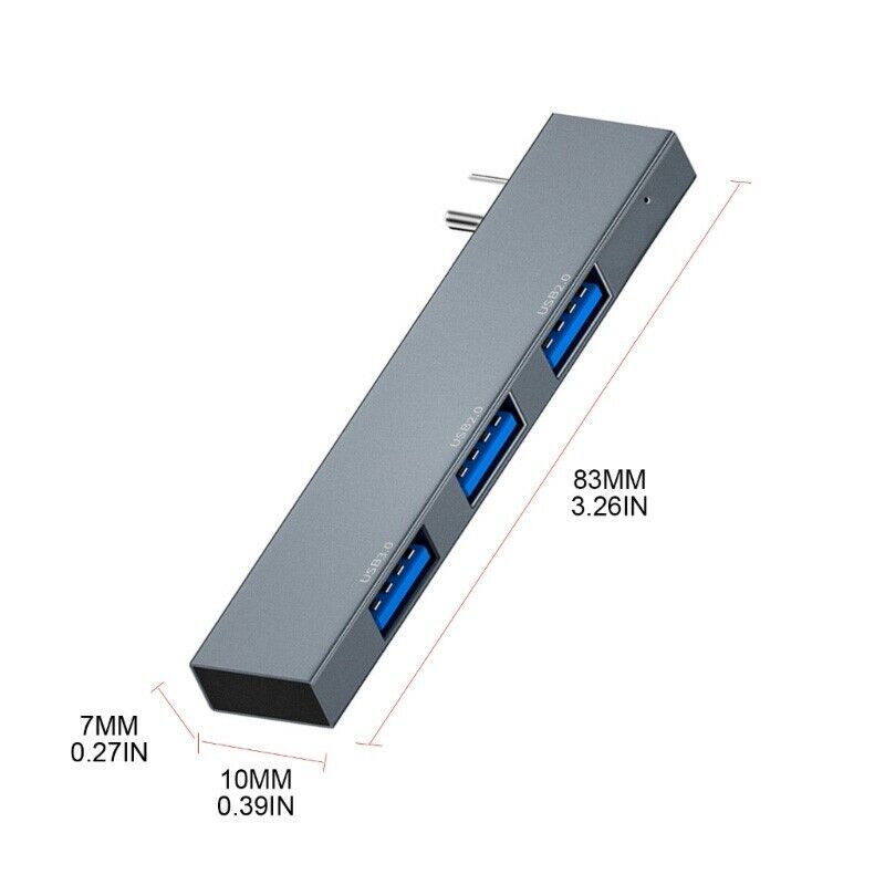 USB 3.0 Ultra Slim 4 Port Hub - Type A/C to 1 USB 3.0 + 3 x USB 2.0 Metal Shell