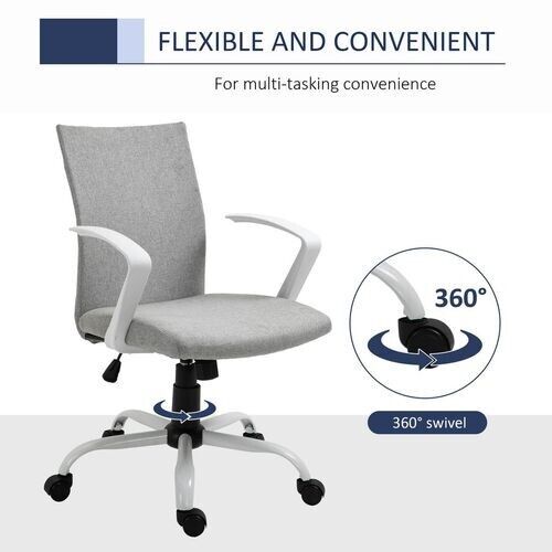 Office Chair Adjustabl Swivel Office Flexible Grey/White PC Computer Desk Chairs