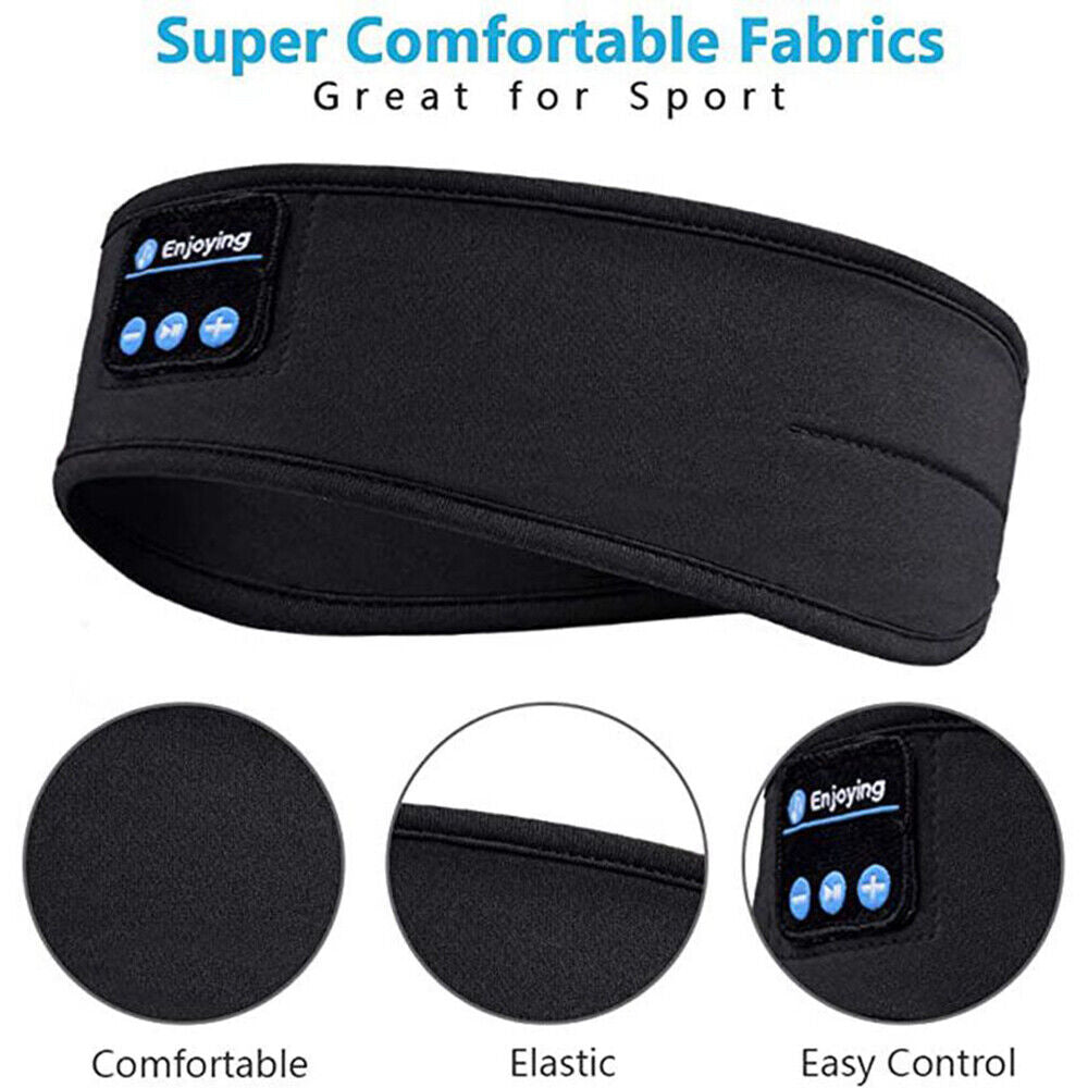 Wireless Bluetooth Headband Sleeping Eye Mask Headphones Headset Music Sports