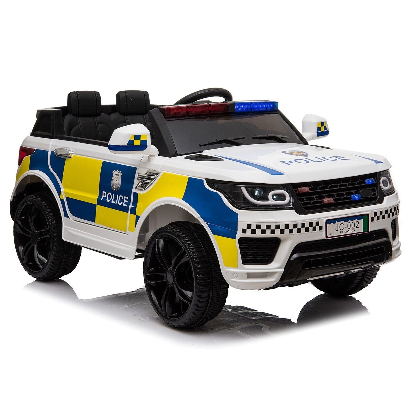 Electric 12V Car for 3-8 Year Kids Police Ride On SUV Car w/Remote/Music/Lights