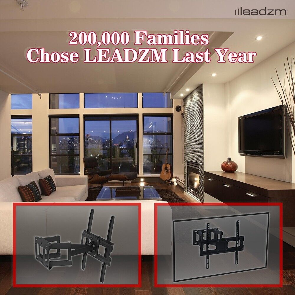 TV Stand Bracket Large Wall Mounted Adjustable 26-55 inch TV LEADZM 2023