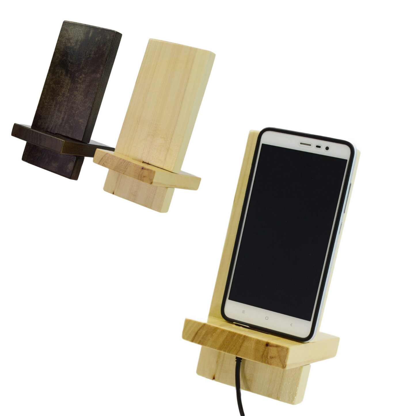Handmade Wood Natural Dock Stand Holder For Apple iPhone iPad Phones Samsung